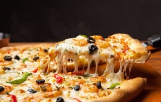 Photo of a Cheesy Pizza at a Myrtle Beach Italian Restaurant.